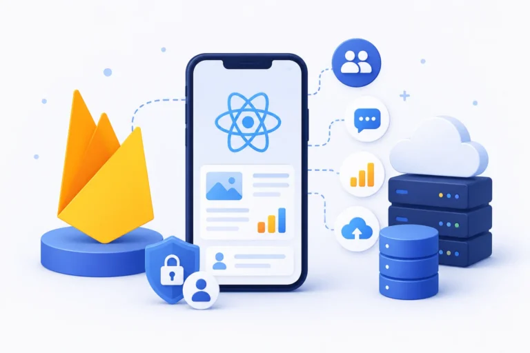 Firebase and React Native app integration diagram