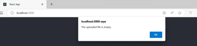 React app alert showing invalid column names in uploaded Excel file