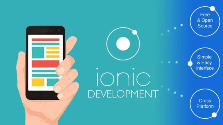 Graphic highlighting key benefits of Ionic app development.