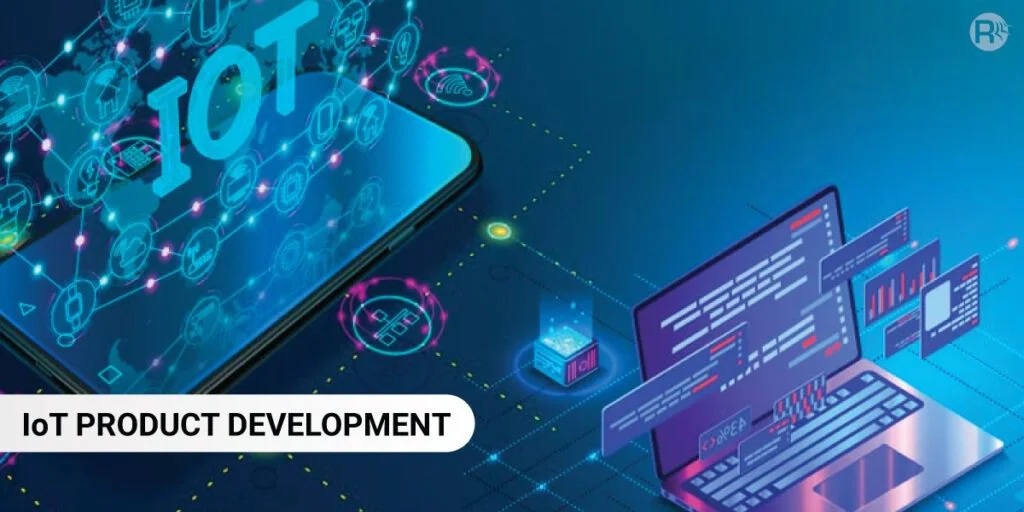 Banner graphic illustrating IoT product development concepts.