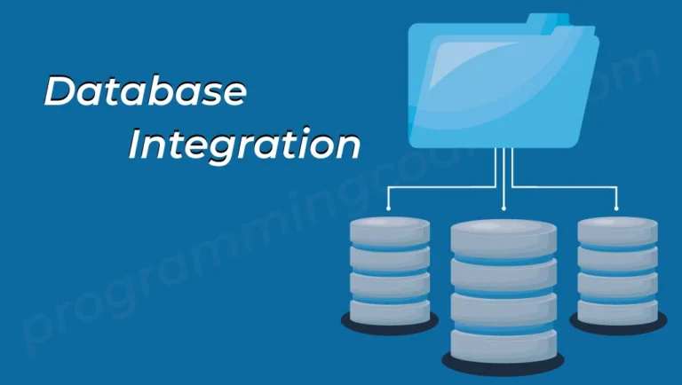 Database integration concept diagram with servers.