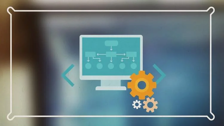 Computer screen displaying an architecture flowchart.
