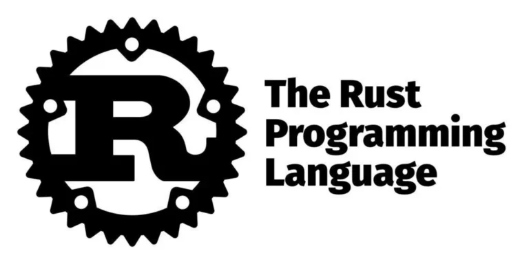 The Rust programming language logo text.