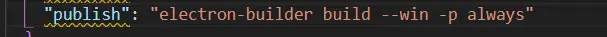 Publish script config for electron builder.