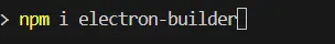 Terminal prompt installing electron builder.