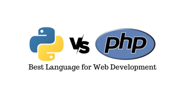 Python vs PHP logo comparison for web development.