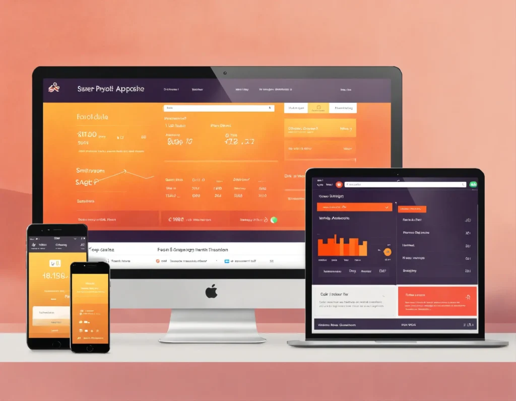 Web app on different screen illustration