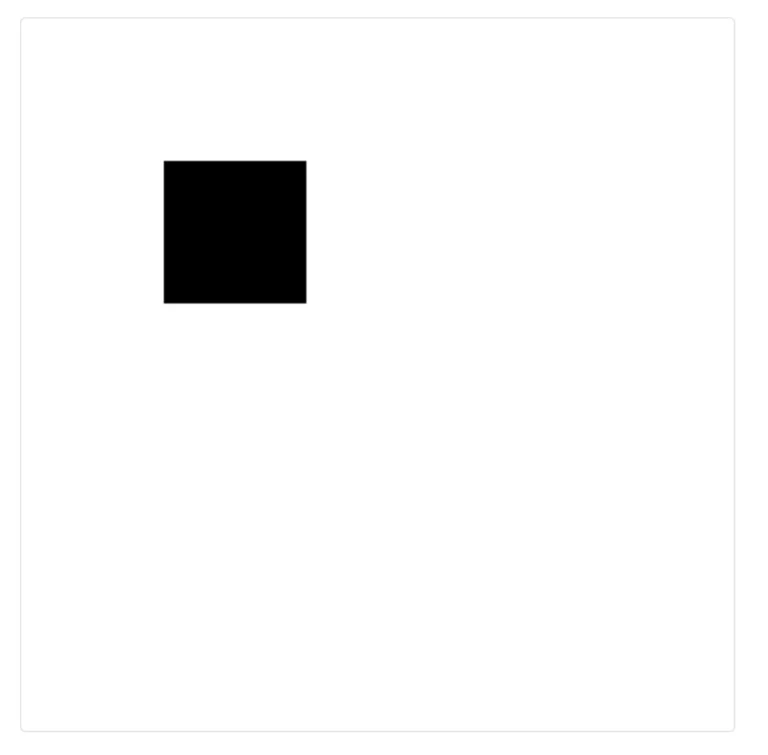 Solid black square offset on a white background.