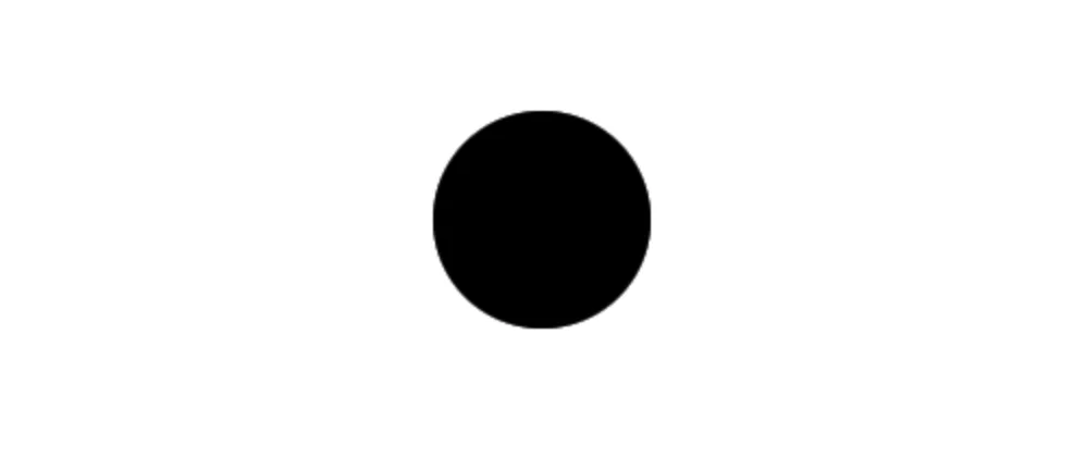 A solid black circle centered on a white canvas.