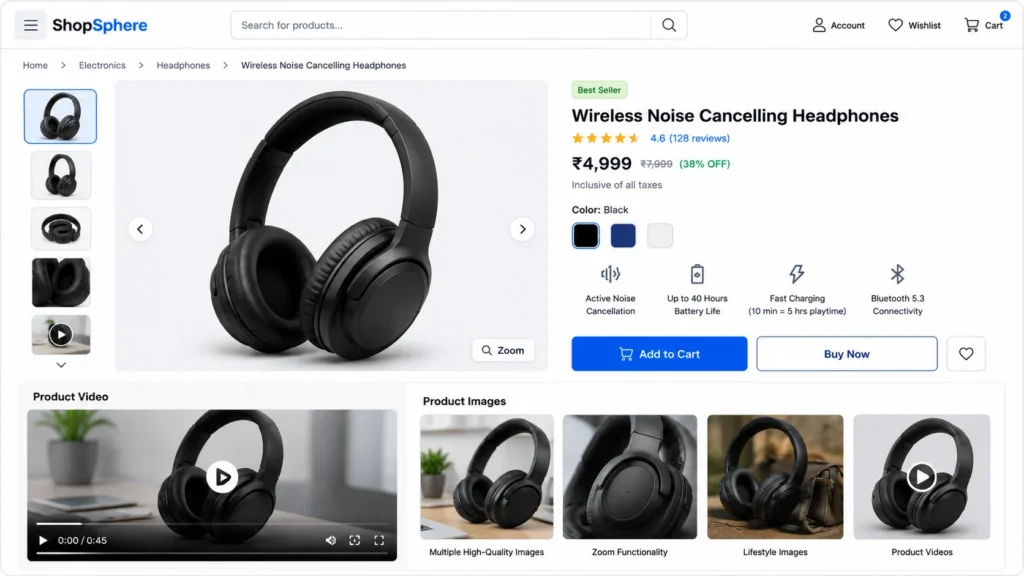 E-commerce product images and videos