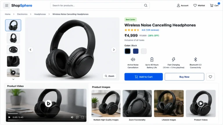 E-commerce product images and videos