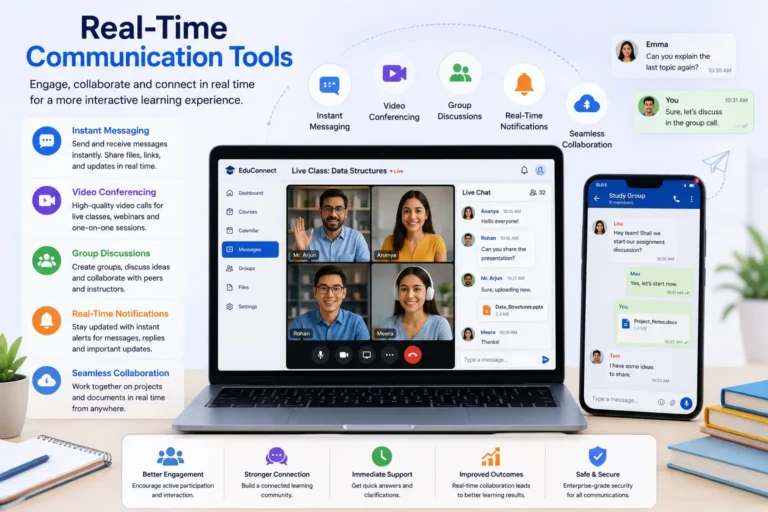 Real-time communication tools for online learning platforms