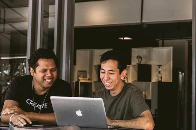 Software development team collaborating on a project