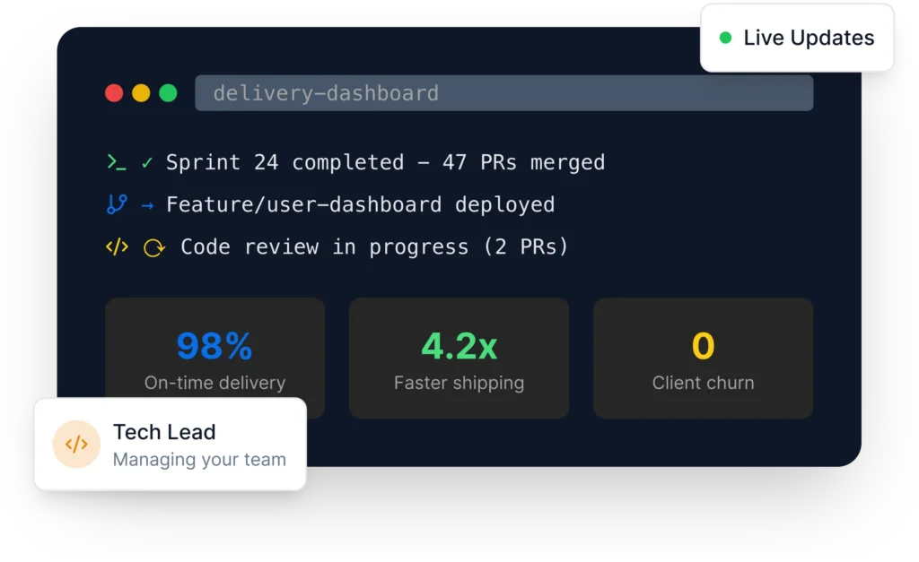 Dark theme code editor with terminal for full-stack development teams