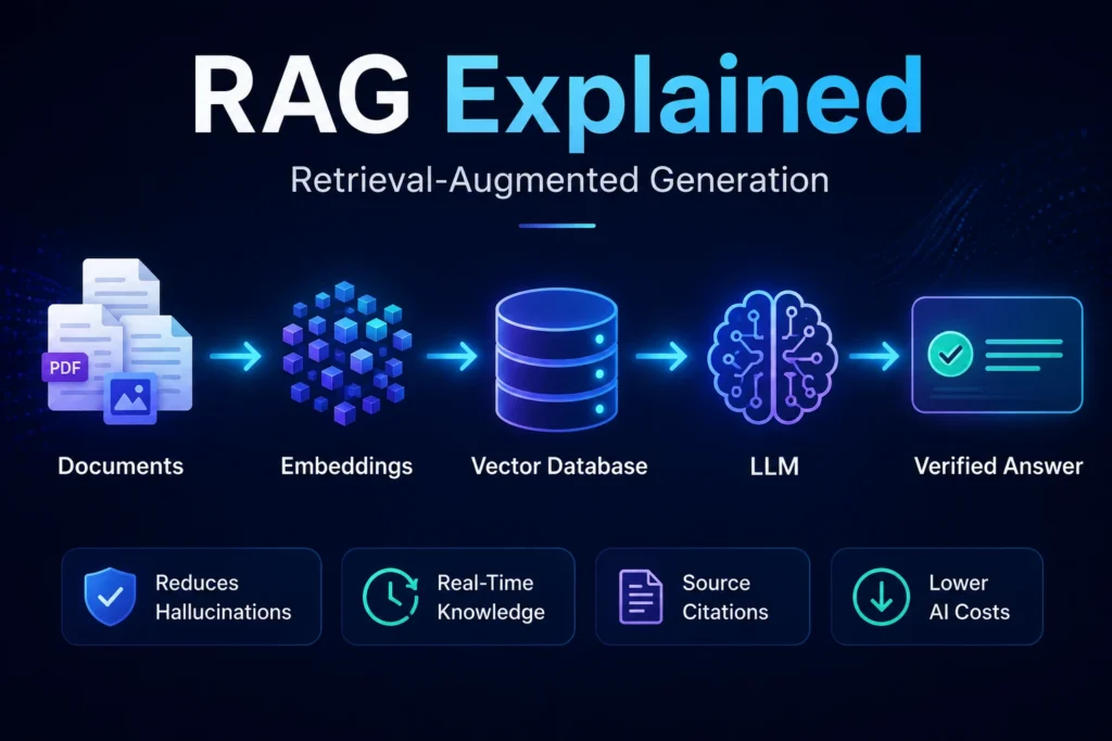 RAG architecture grounding LLMs with real data